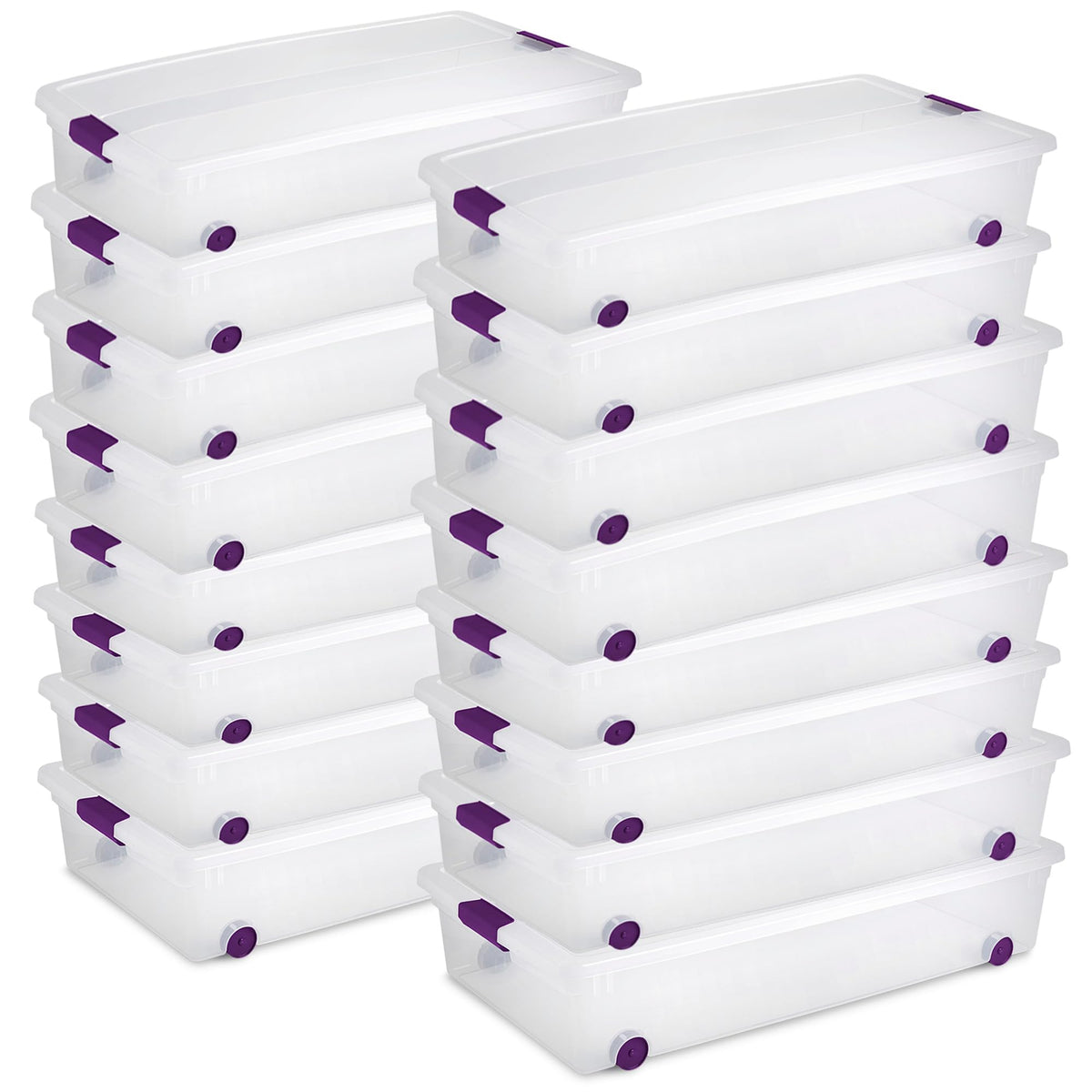 Sterilite ClearView Latch Boxes, Storage Bins with Lids, 6 Quart, 12-Pack