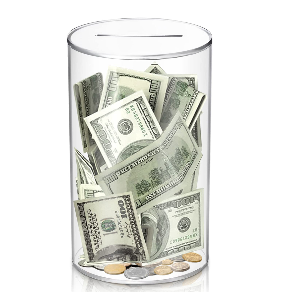 hizgo Kids Adults Piggy Bank, Clear Piggy Bank Must Break Open, 5.9" Hx3.55