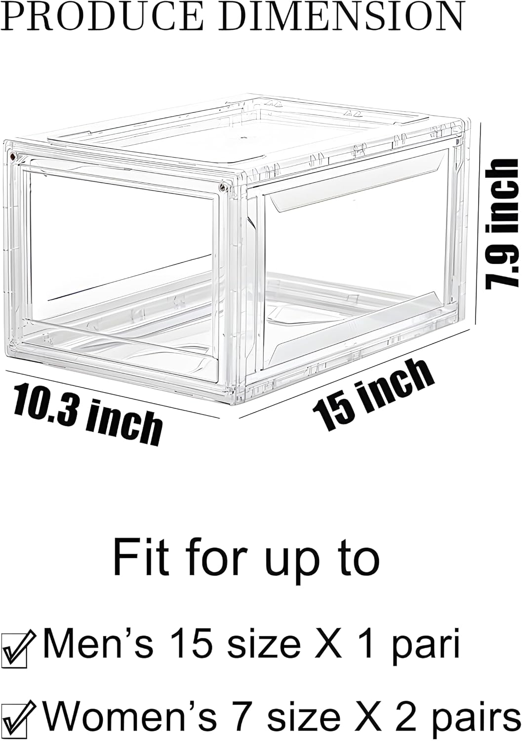 MMBABY 12 Pack Acrylic Clear Shoe Boxes, Ultra Clear Stackable Sneaker Display Cases with Magnetic Door, Professional Grade Shoe Display Case for Sneakers & Boots, Fits Up to US Men's Size 15