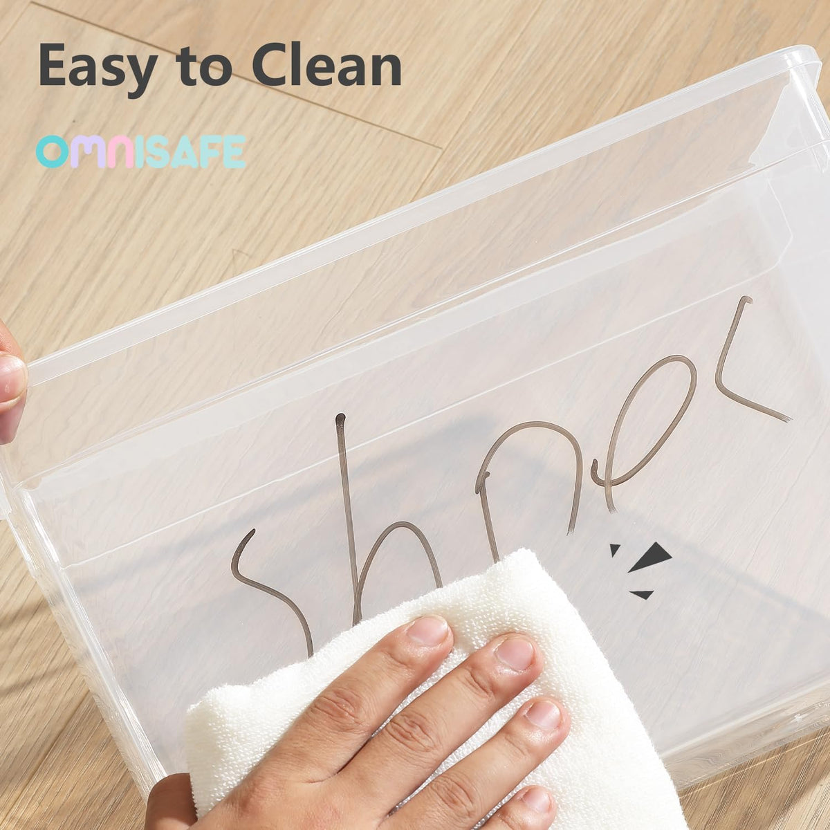 Stackable Plastic Storage Shoebox,Clear Bins (Transparent 8Pack)