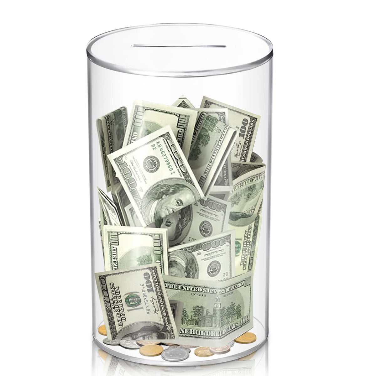 hizgo Kids Adults Piggy Bank, Clear Piggy Bank Must Break Open, 5.9" Hx3.55