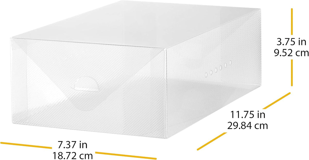 Whitmor Clear Vue Women's Shoe Box, Set of 4, White, 4 Count
