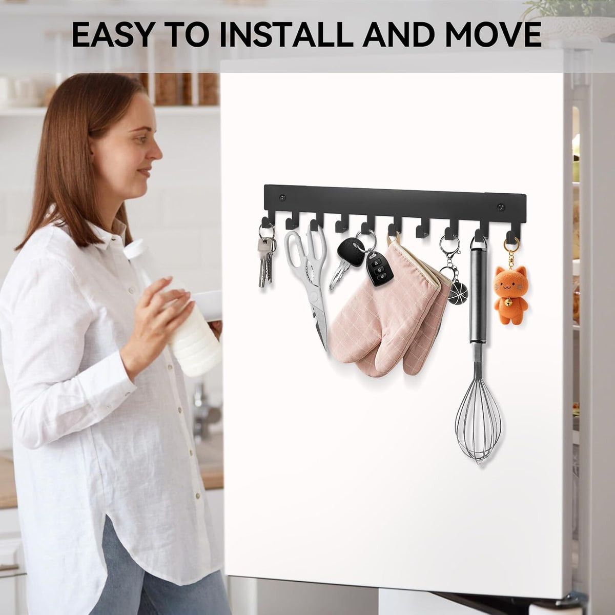 Magnetic Key Holder for Frideg,Heavy Duty Magnetic Key Hanger with 10 Hooks