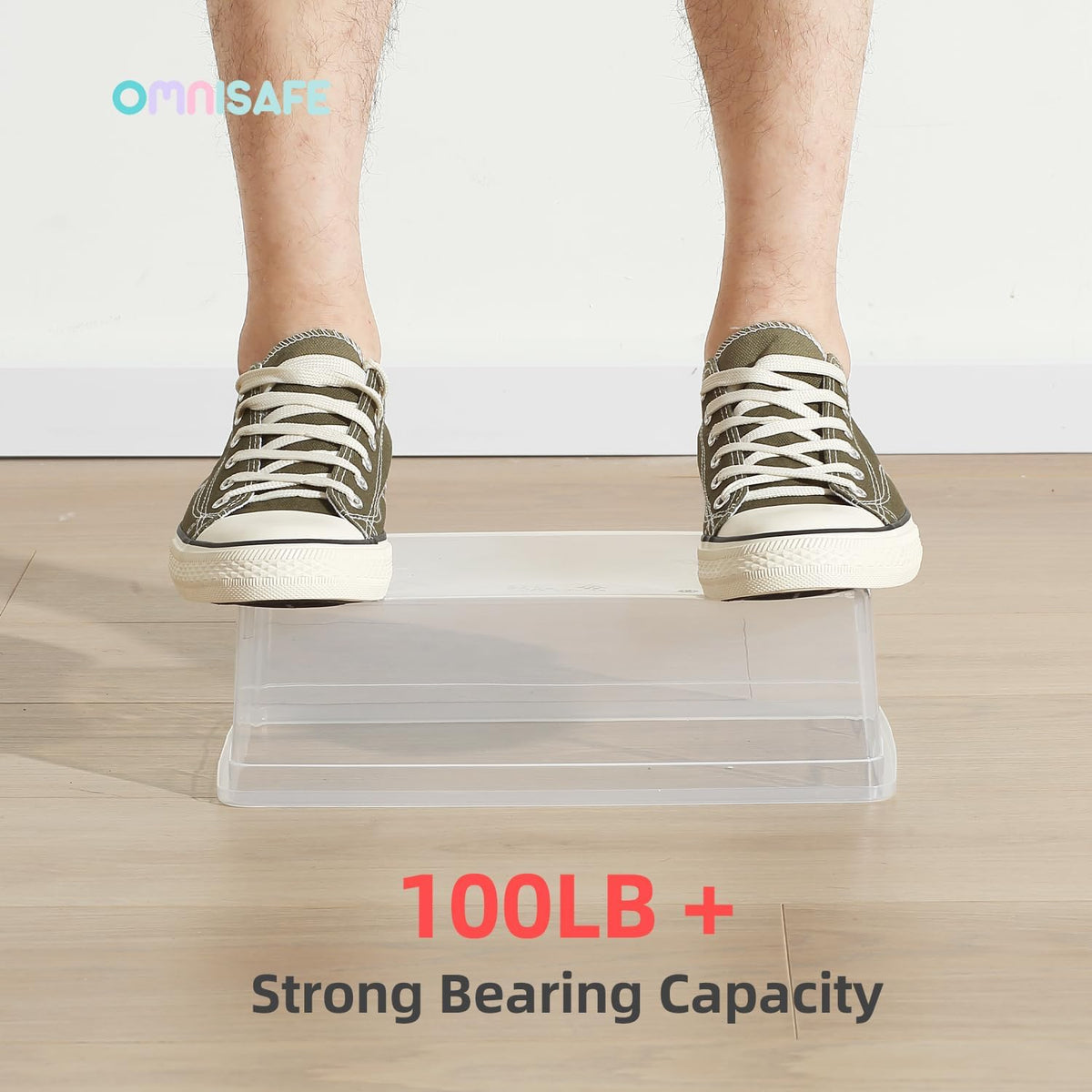 Stackable Plastic Storage Shoebox,Clear Bins (Transparent 8Pack)