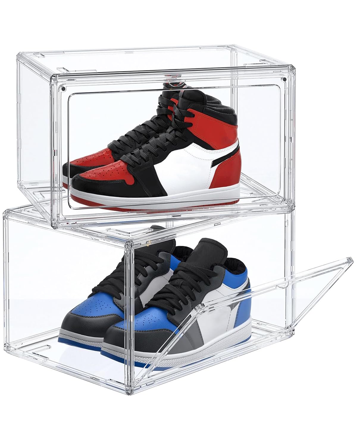 HIYOHIYO Clear Shoe Storage Box with Large Capacity Fits US Size 14, 1-Pack