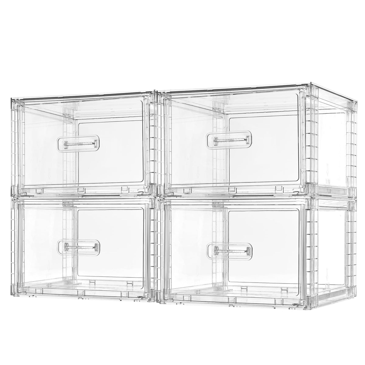 Vtopmart 2 Pack Large Clear Stackable Storage Drawers for Closet, 23QT