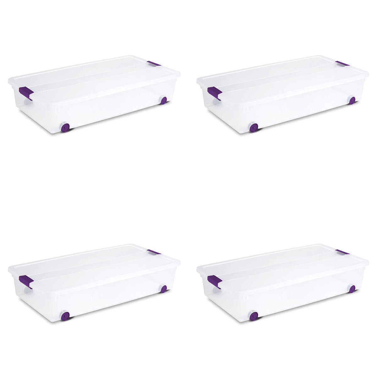 Sterilite ClearView Latch Boxes, Storage Bins with Lids, 6 Quart, 12-Pack