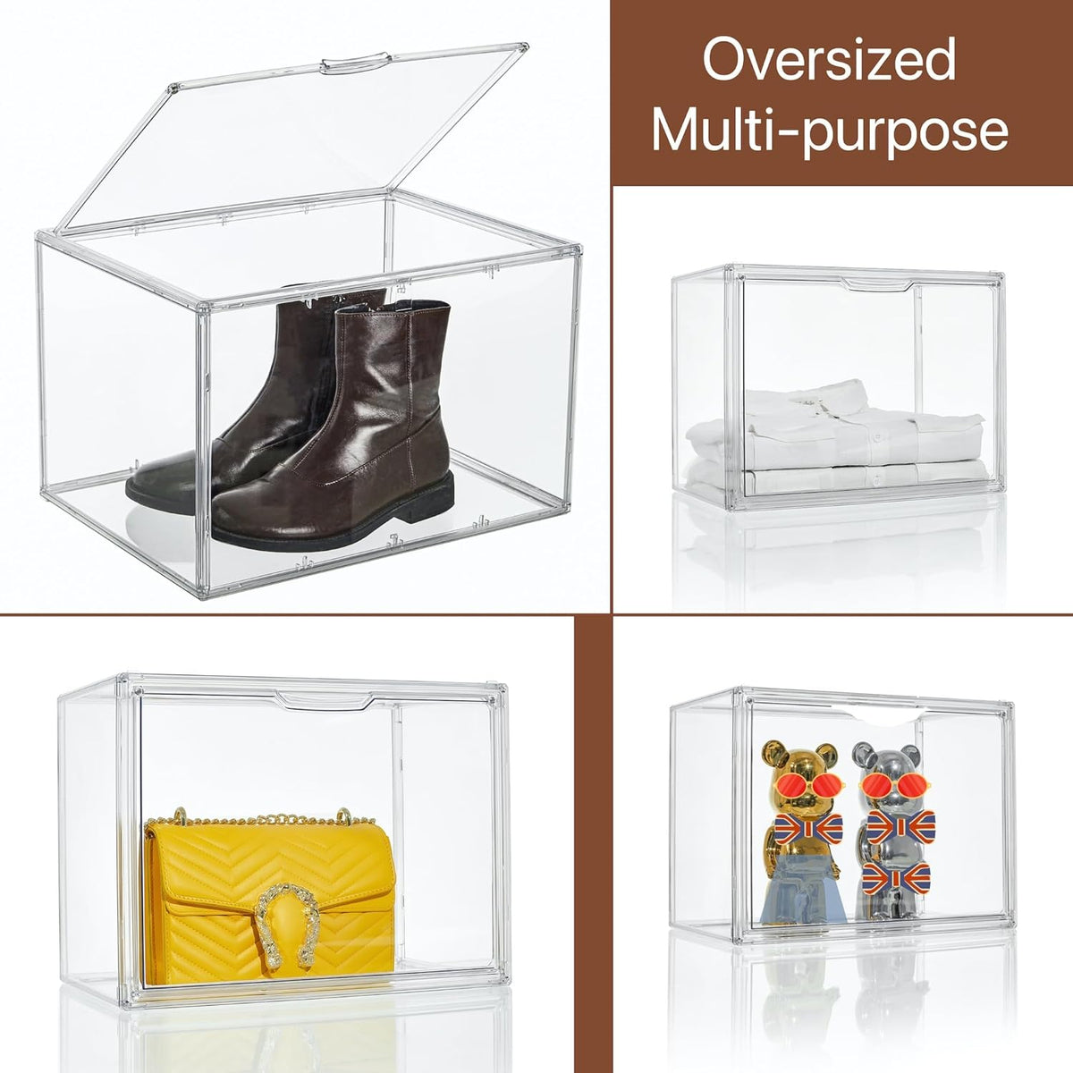Attelite XXX-Large Acrylic Display Case Boot Shoe Storage Boxes