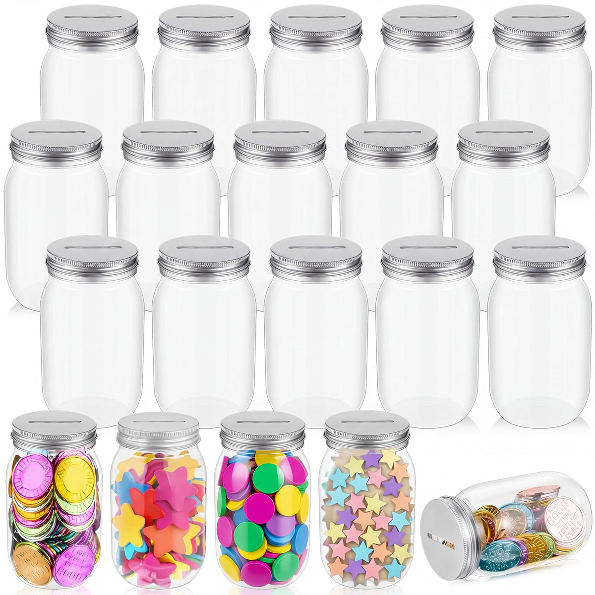 Roowest 12 Pcs Reward Jars for Kids Classroom Behavior Management