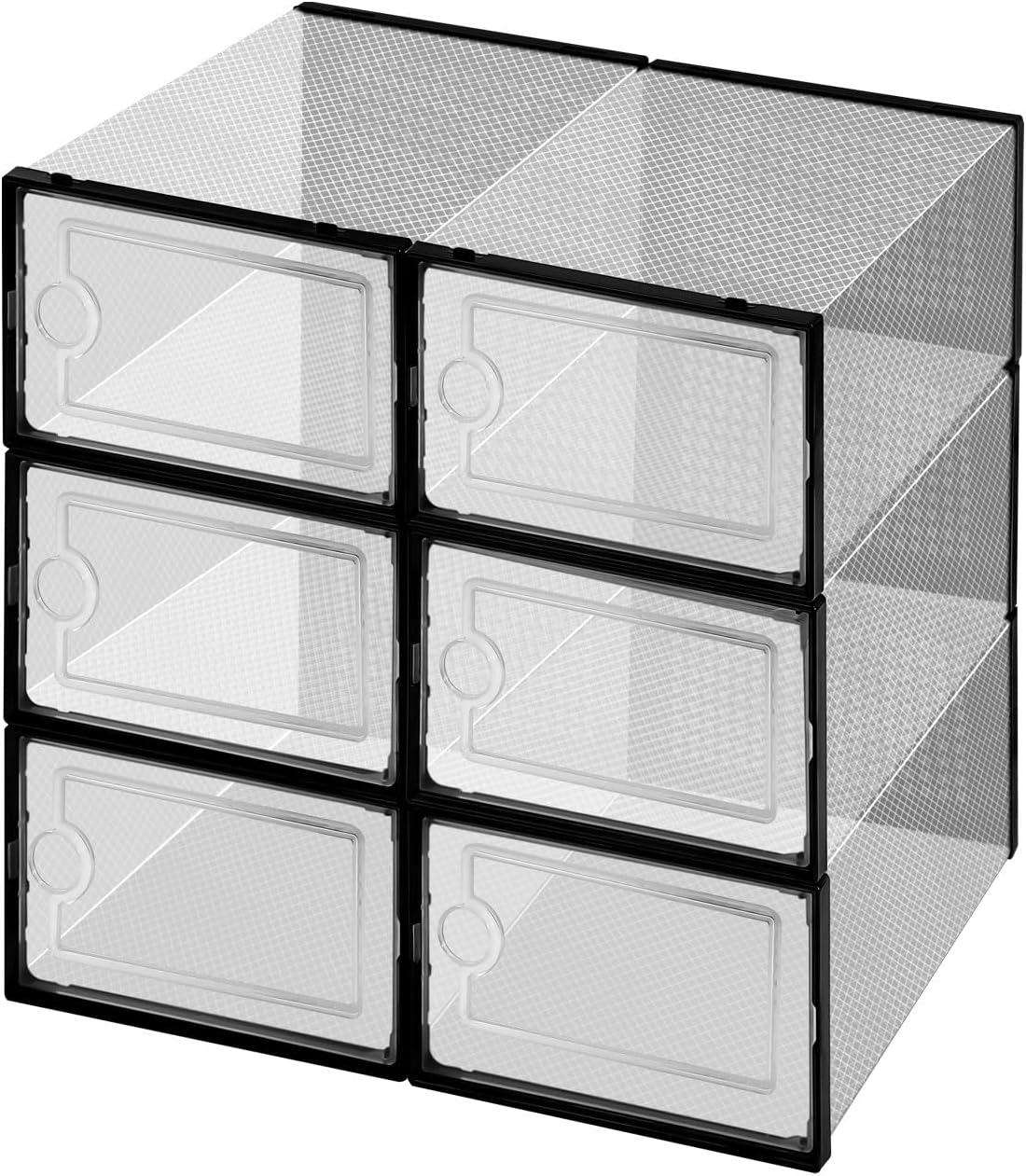 6PCS transparent shoebox for easy storage shoes odorless environmentally friendly particles plastic
