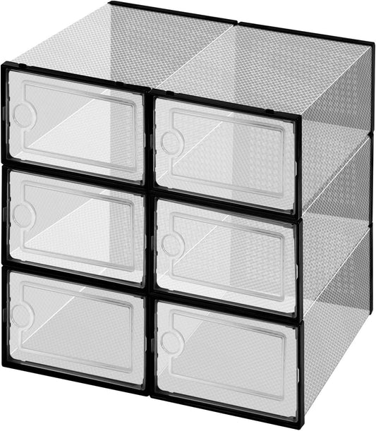 6PCS transparent shoebox for easy storage shoes odorless environmentally friendly particles plastic