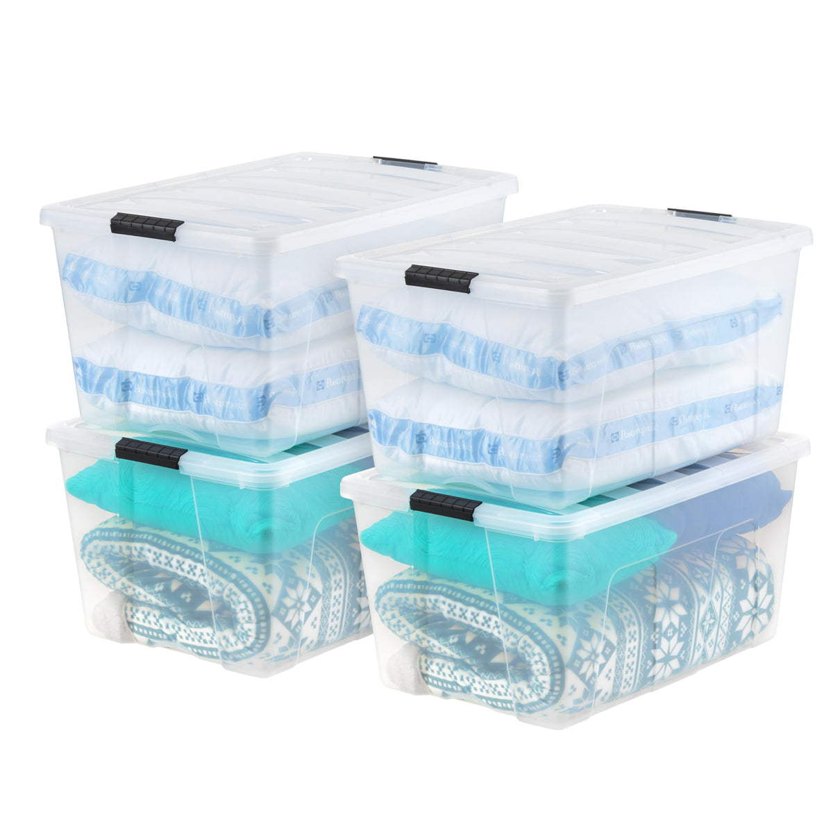 IRIS USA 10-Pack 6 Quart Storage Bins with Lids, Pearl