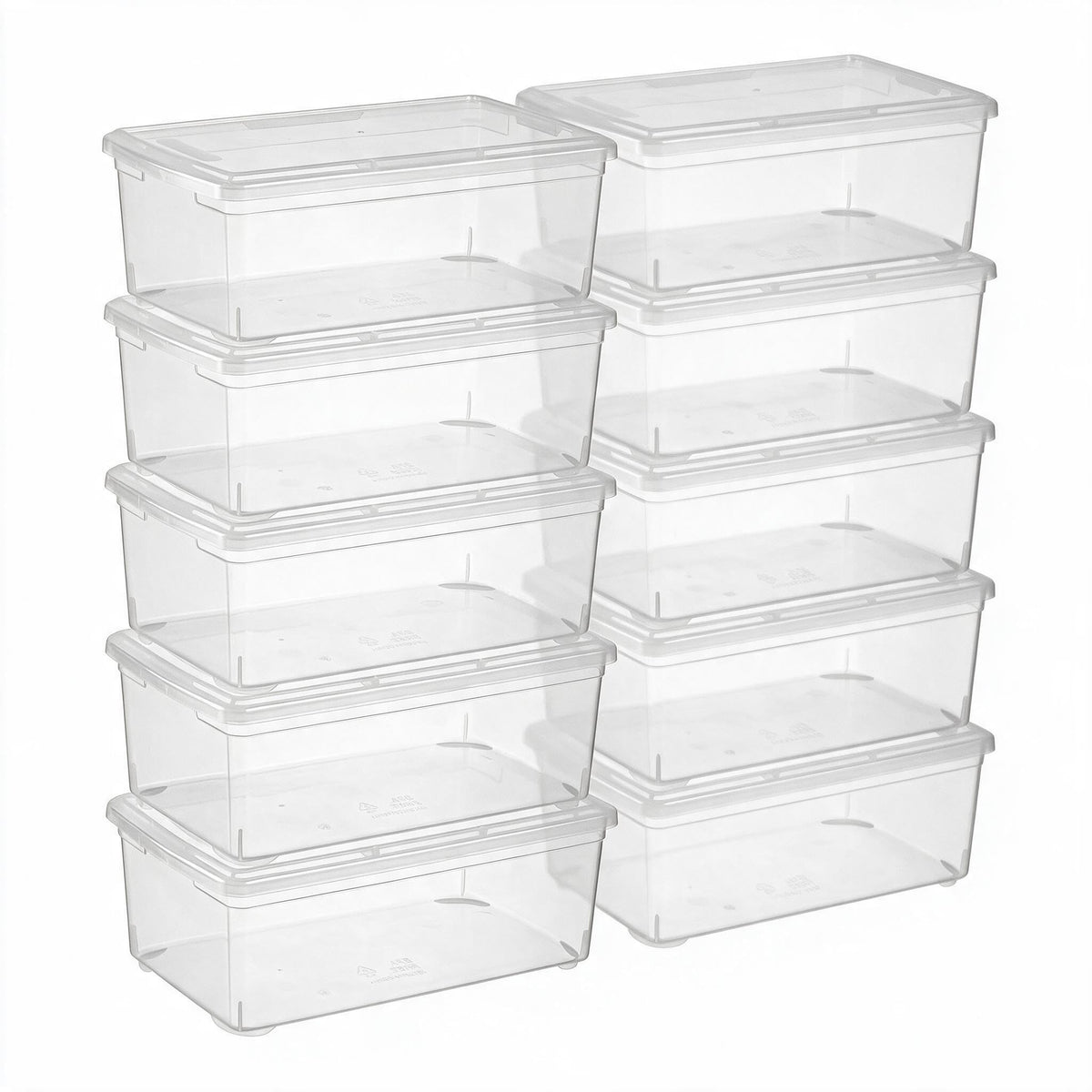 novelinks 8 Pack 6 Quart Stackable Shoe Storage Bins with Lids (Clear)