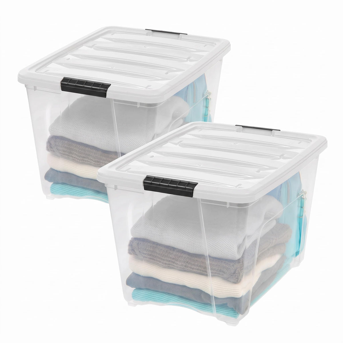 IRIS USA 10-Pack 6 Quart Storage Bins with Lids, Pearl
