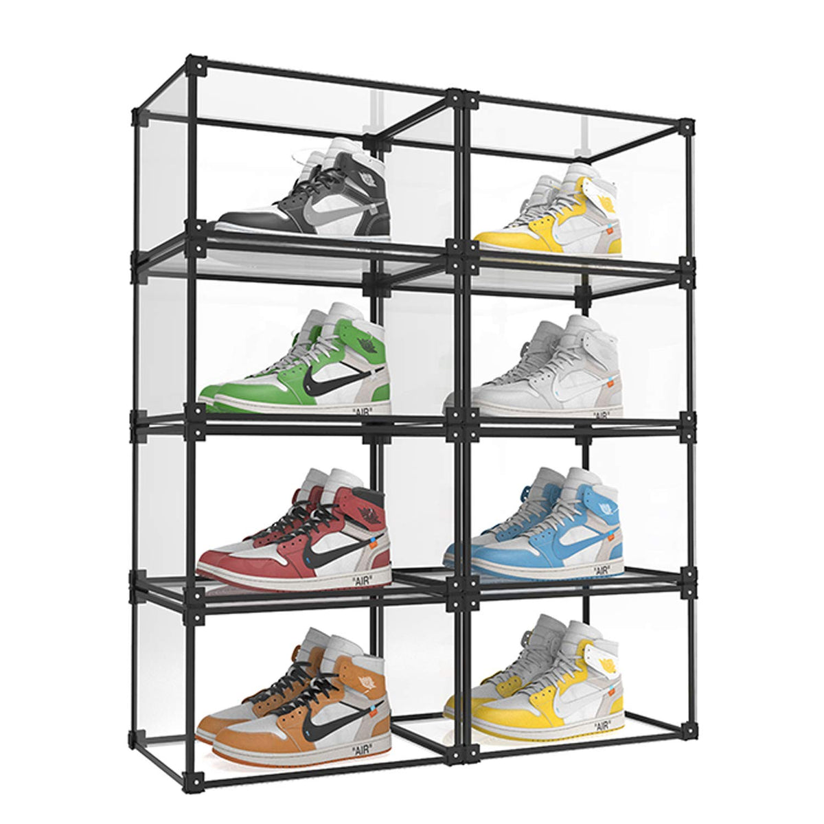 Magnetic Acrylic Clear Shoe Boxes – 360° Transparent Stackable Sneaker Storage & Organizer Box, Professional Shoe Display Case & Multipurpose Storage Bin for Closet (5pcs)