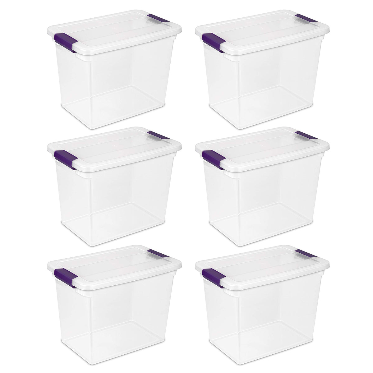 Sterilite ClearView Latch Boxes, Storage Bins with Lids, 6 Quart, 12-Pack