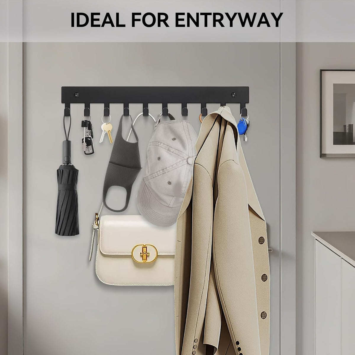 Magnetic Key Holder for Frideg,Heavy Duty Magnetic Key Hanger with 10 Hooks