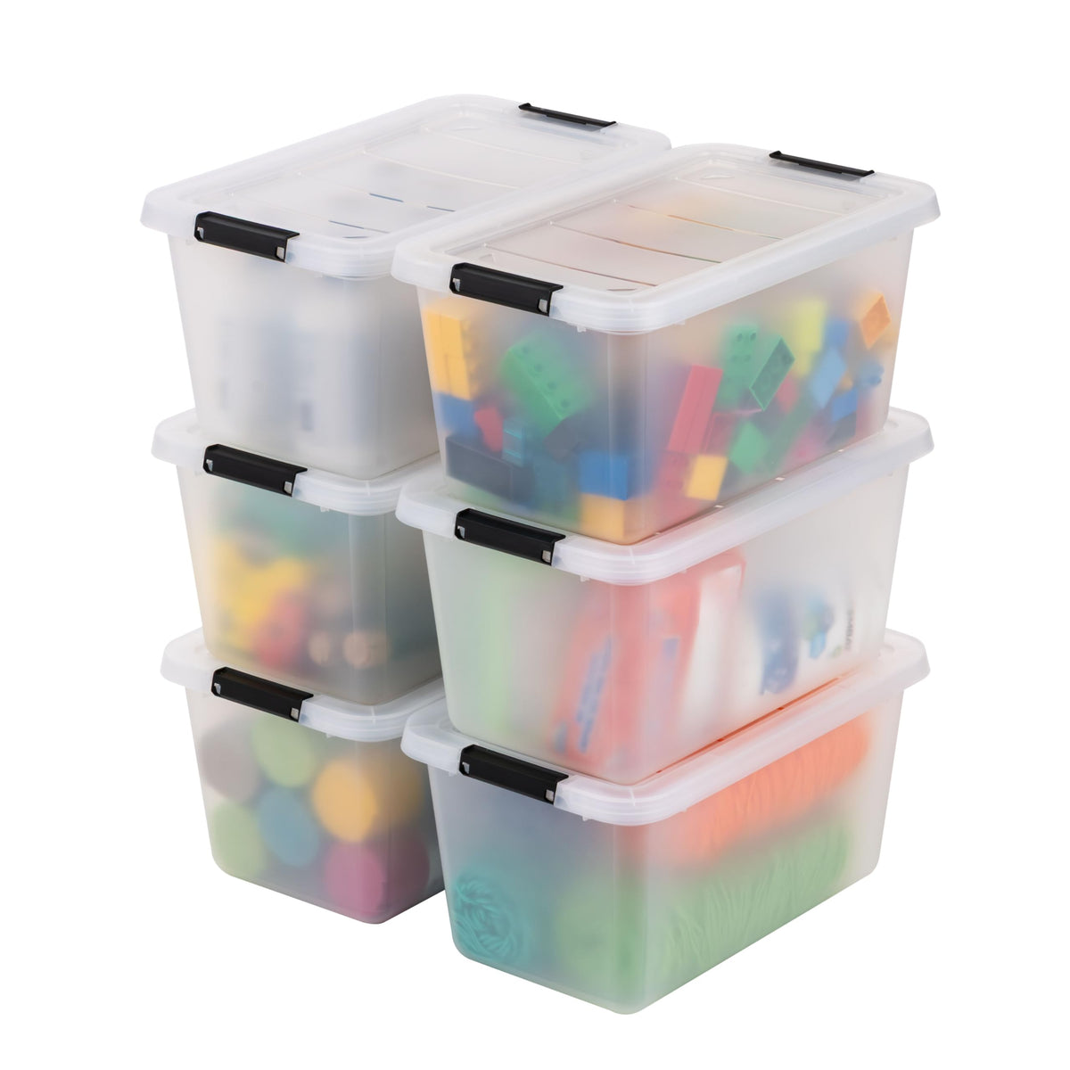 IRIS USA 4-Pack 13 Quart Storage Bins with Lids, Pearl