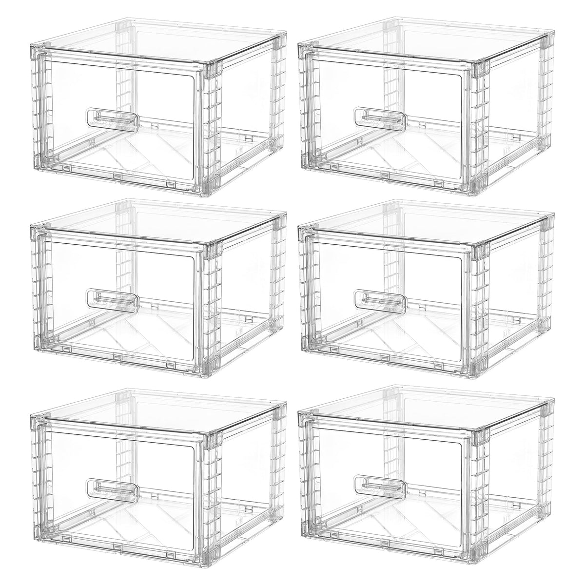 Vtopmart 2 Pack Large Clear Stackable Storage Drawers for Closet, 23QT