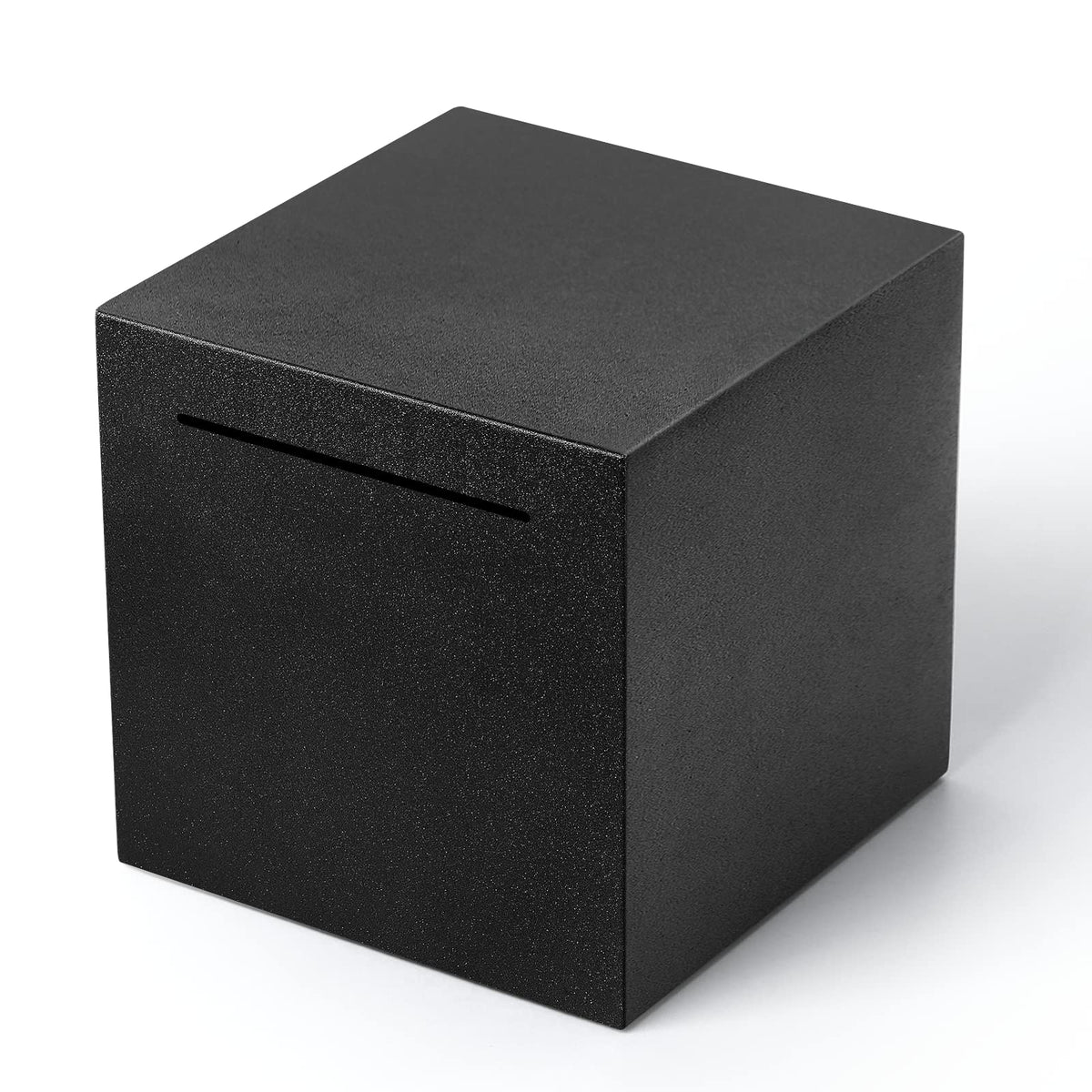 Piggy Bank for Adults Must Break to Open, Metal Savings Box, Black 4.72-in