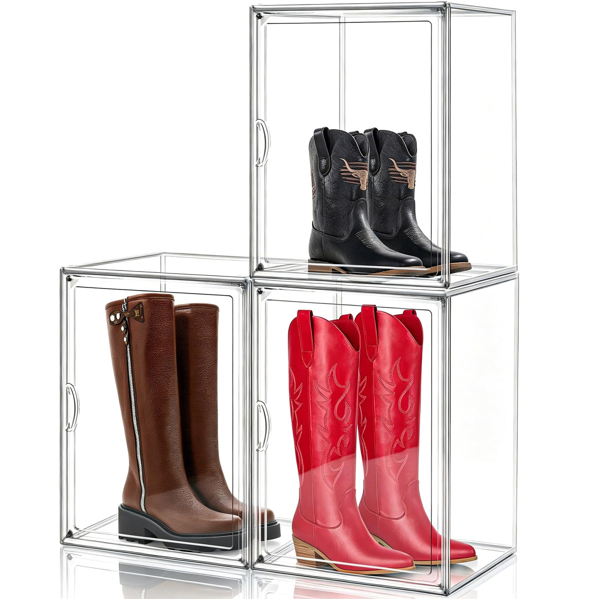 Heavy Duty Acrylic-Look Shoe Box, Size 13, Stack Everyday Footwear Storage