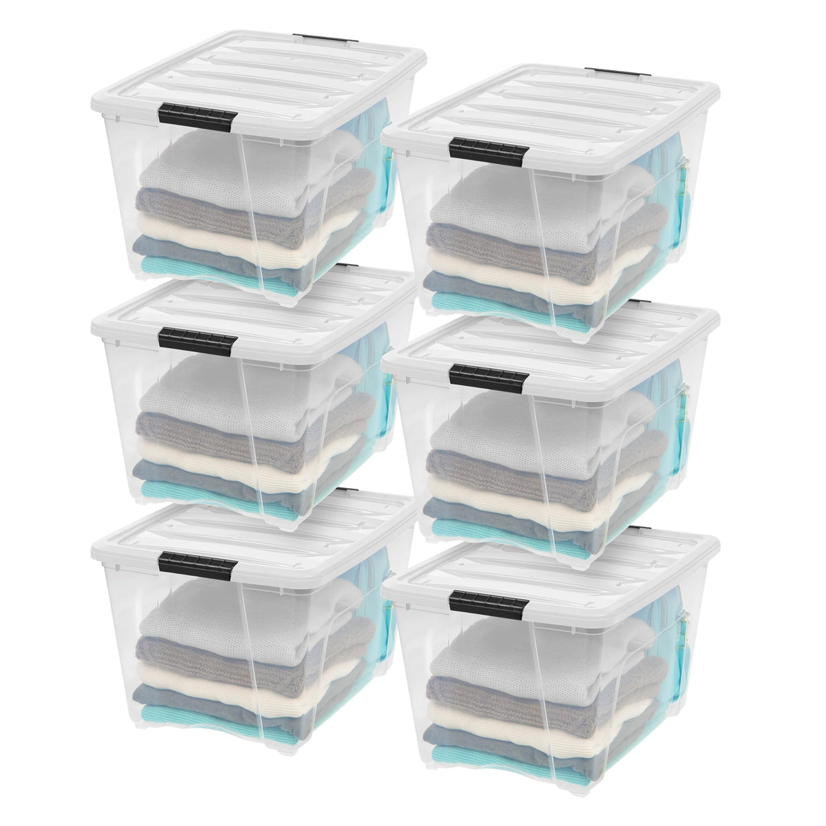 IRIS USA 10-Pack 6 Quart Storage Bins with Lids, Pearl