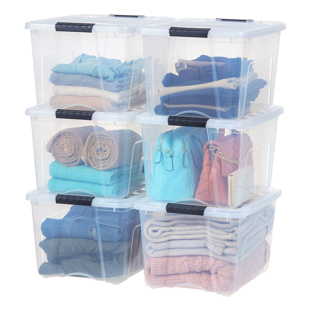 IRIS USA 6-Pack 6 Quart Storage Bins with Lids