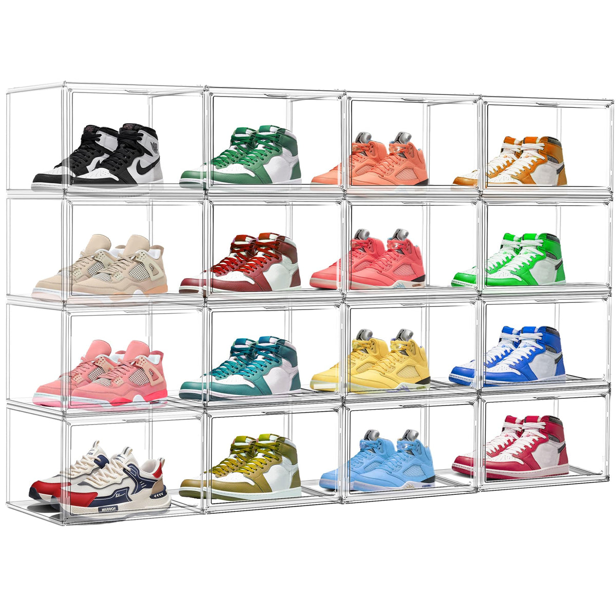 Heavy Duty Acrylic-Look Shoe Box, Size 13, Stack Everyday Footwear Storage