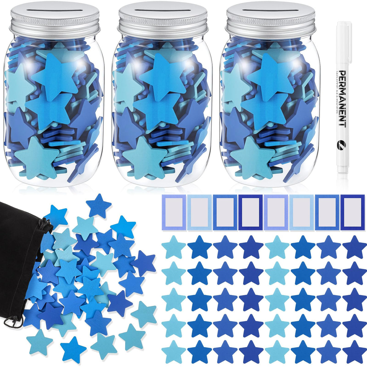 Roowest Star Reward Jars for Kids Classroom Behavior System,Vivid,Classic