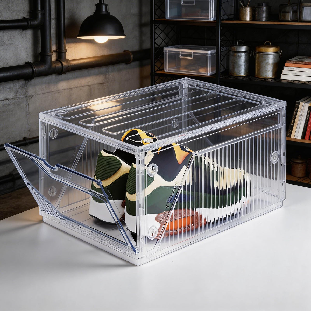 BROVIEW XX-Large Shoe Sneaker Storage Boxes for Size 14, 6 Pack Shoe Boxes