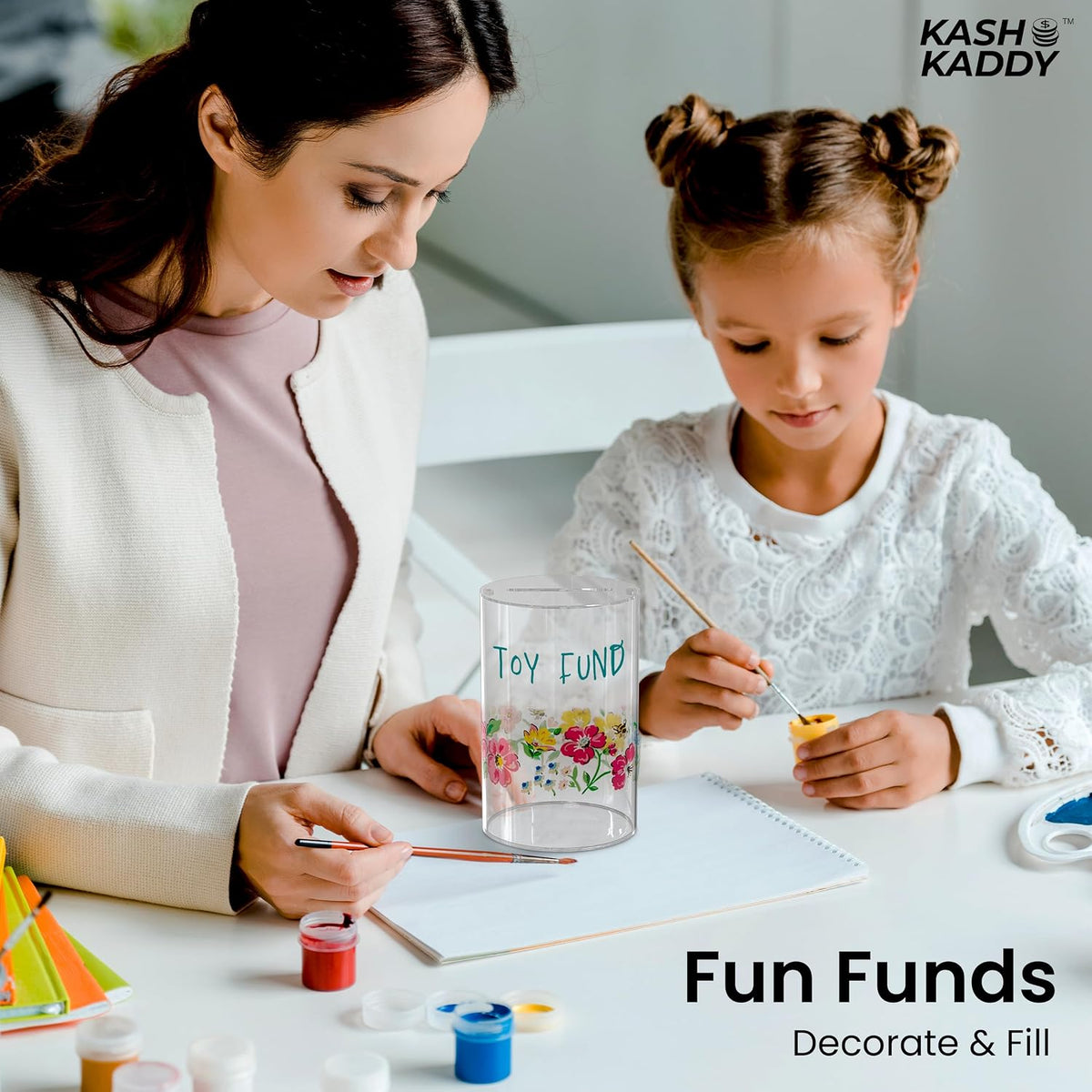 Clear Tip Jar - Acrylic Donation Box w/Magnetic Lid & Money Slot - Coin Jar for Small Business & Home Savings - Safe & Stylish Donation Jar - Modern Cash Box - Sturdy Bartender Accessories
