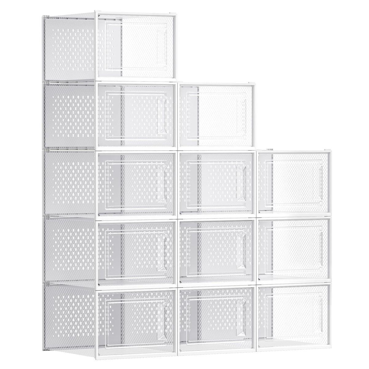 SONGMICS Shoe Boxes, Clear Plastic Sneaker Box, Pack of 15