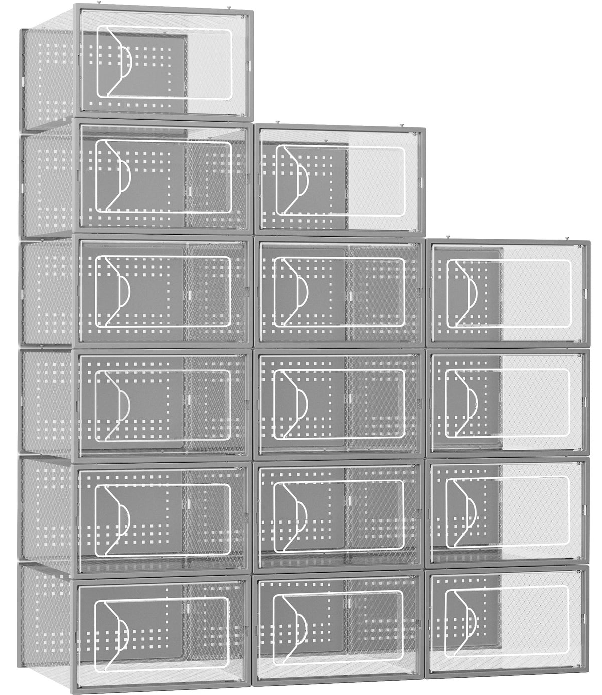Foluck 15 Pack Shoe Storage Organizer Box Container Clear Plastic Stackable