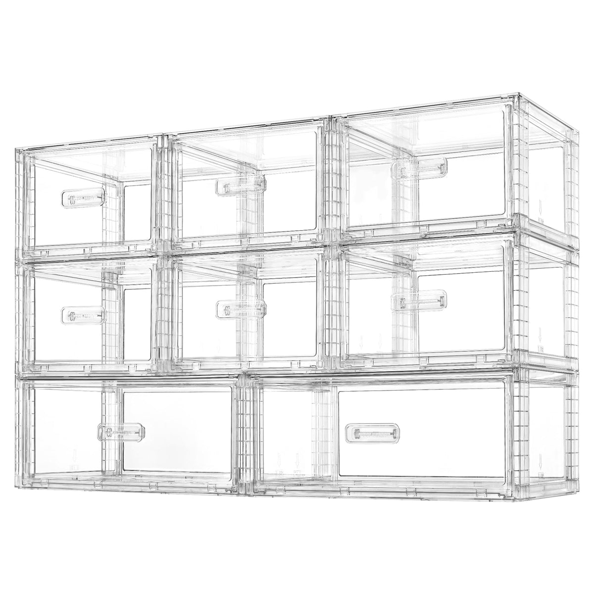Vtopmart 2 Pack Large Clear Stackable Storage Drawers for Closet, 23QT