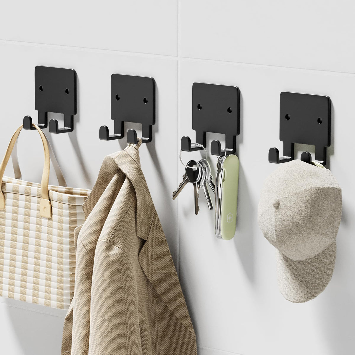 GTK Key Holder for Wall, Key Hooks with Tray and 6 Hooks, Wall Mounted Key Holder for Hallway, Key Rack with Shelf for Mail Storage (Gold)