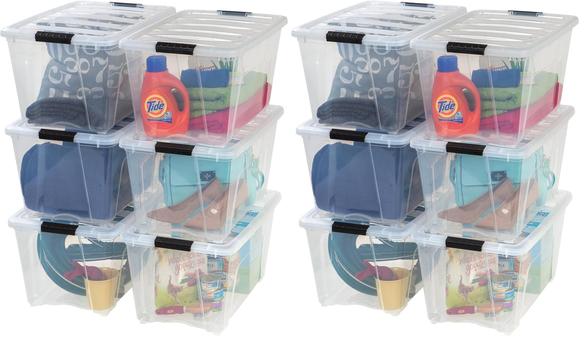 IRIS USA 6-Pack 6 Quart Storage Bins with Lids