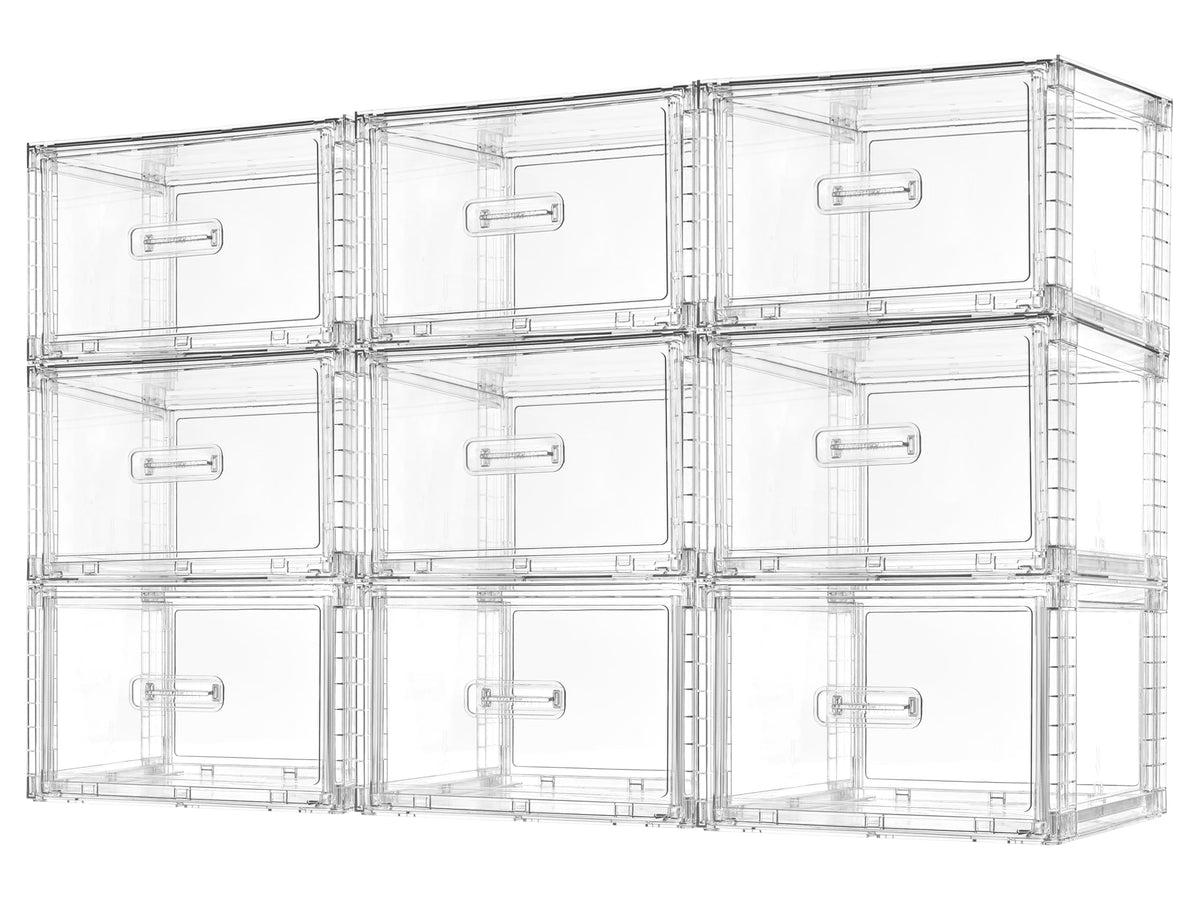 Vtopmart 2 Pack Large Clear Stackable Storage Drawers for Closet, 23QT