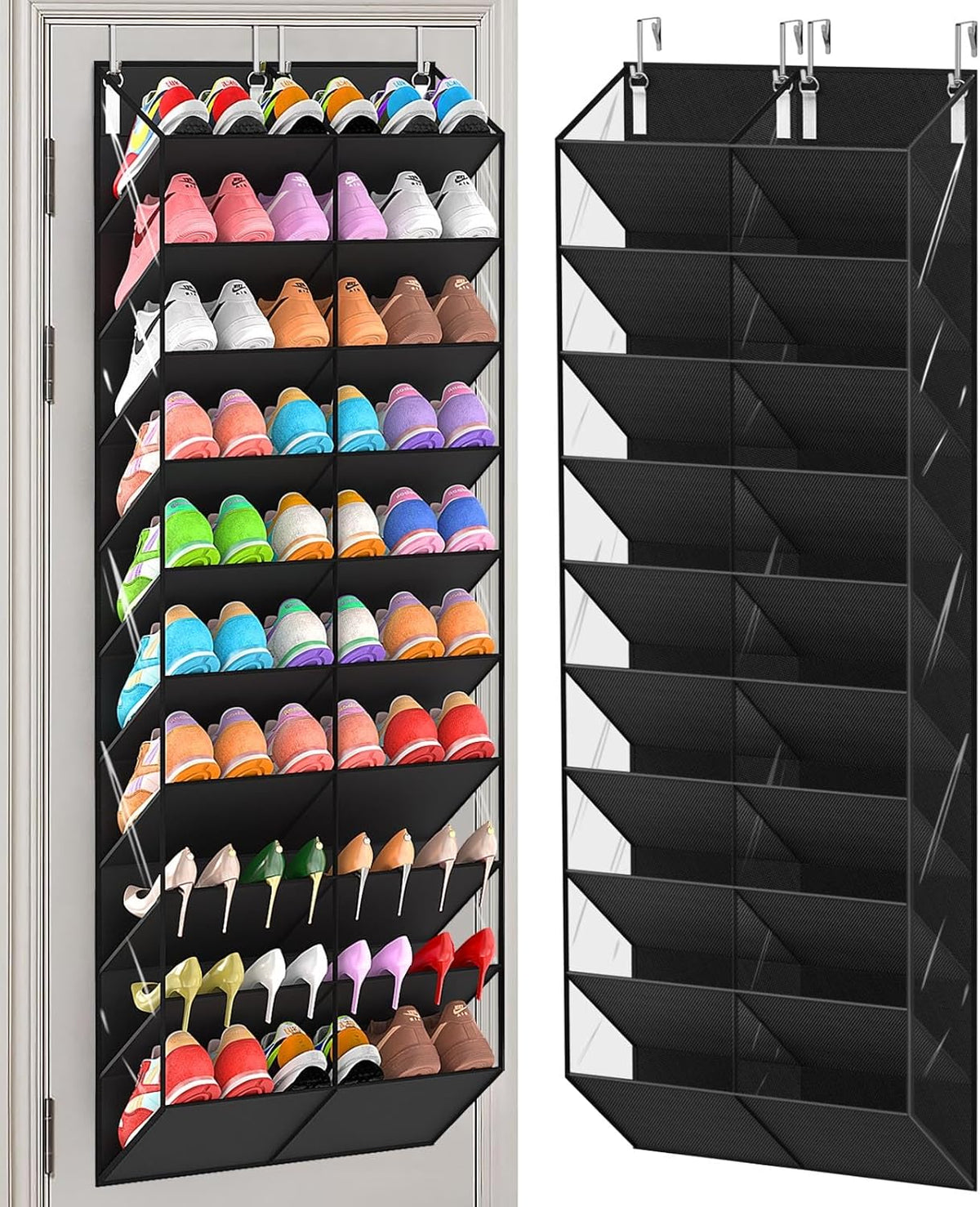 UVIAHOMI 20-30 Pairs Over the Door Shoe Organizer, 10-Tier Door Shoes Rack