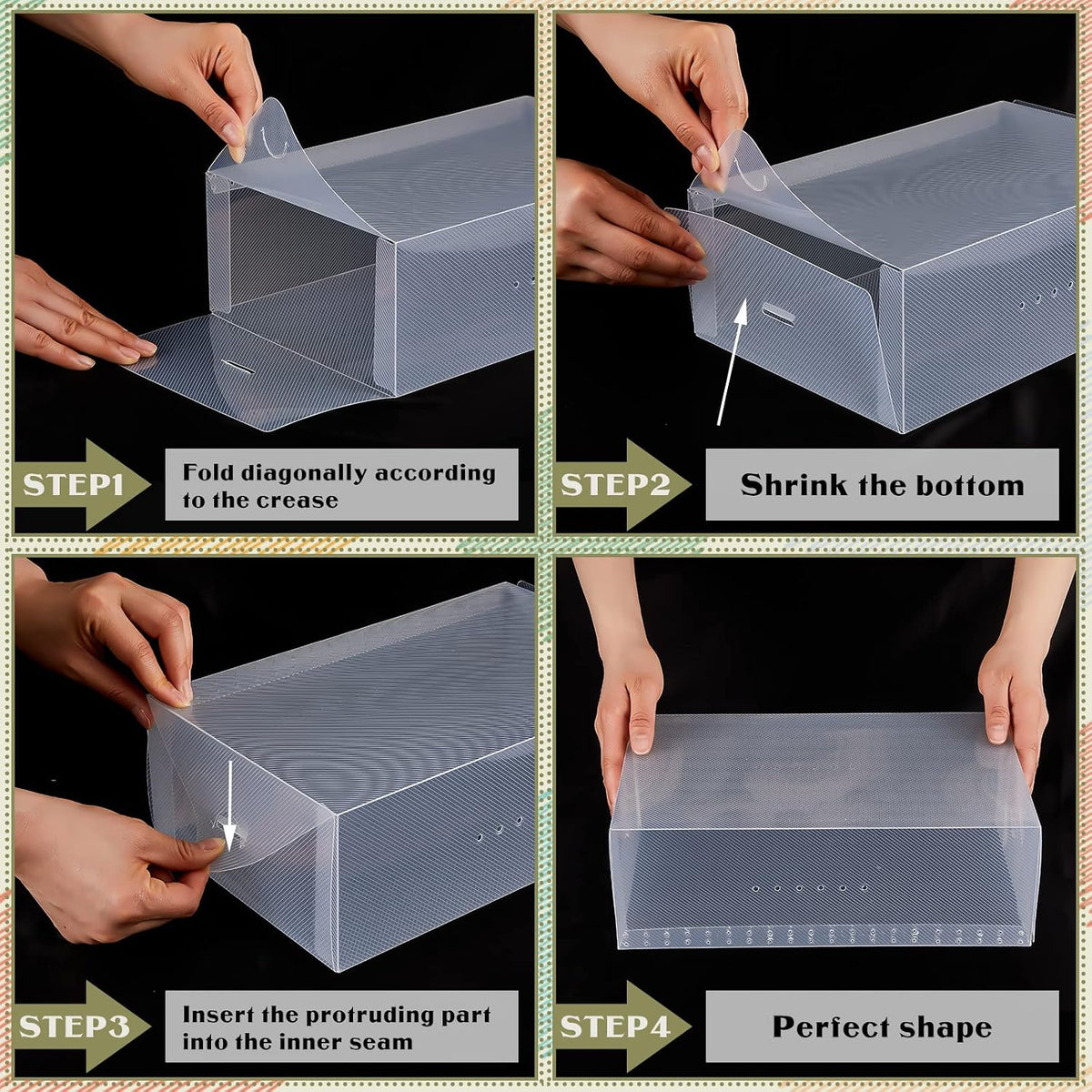 Sintuff 20 Pcs Clear Shoe Boxes Plastic Stackable, 11.8 x 7.5 x 3.7 Inches