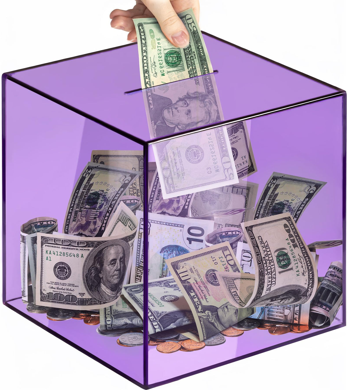 Piggy Bank for Adults Must Break to Open Acrylic Clear Piggy Bank Coin Bank