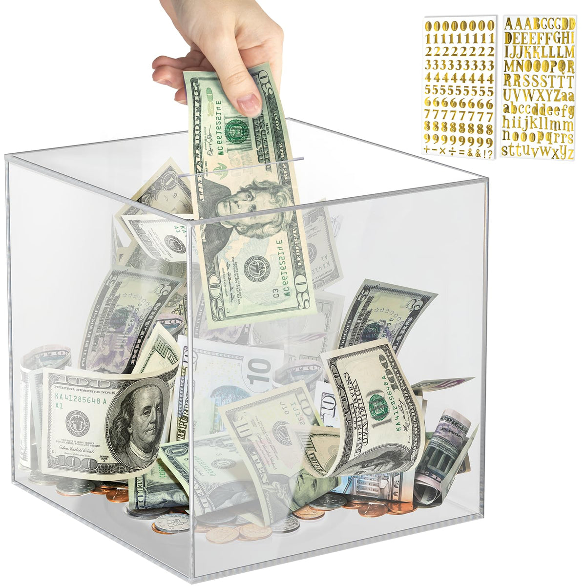 Piggy Bank for Adults Must Break to Open Acrylic Clear Piggy Bank Coin Bank