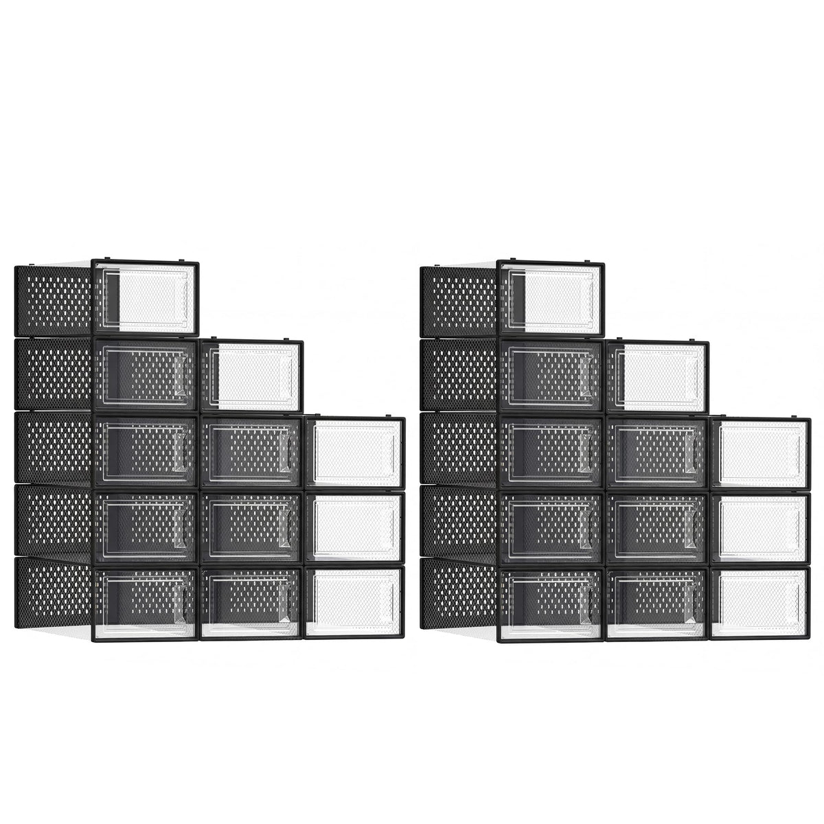 SONGMICS Shoe Boxes, Clear Plastic Sneaker Box, Pack of 12