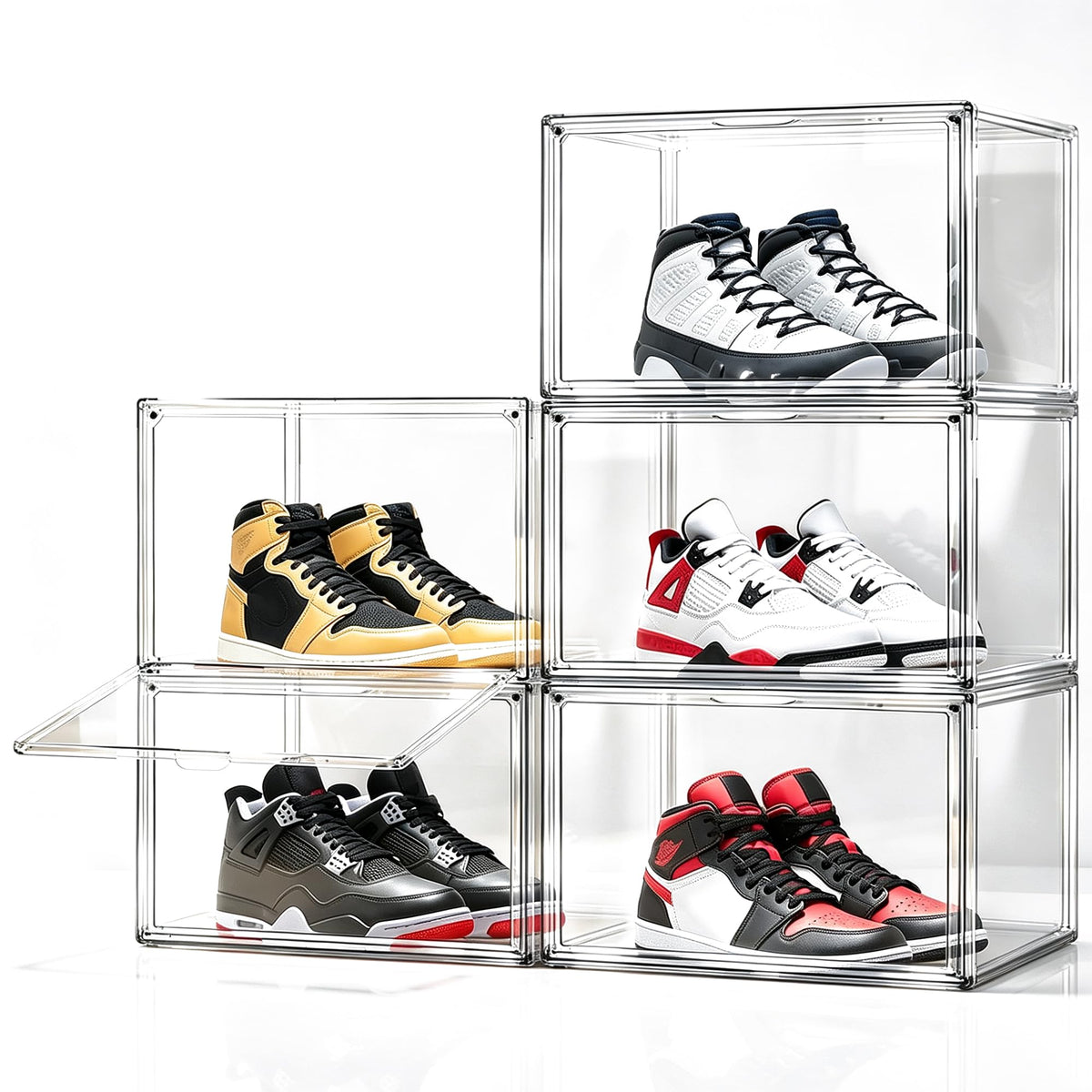 Heavy Duty Acrylic-Look Shoe Box, Size 13, Stack Everyday Footwear Storage
