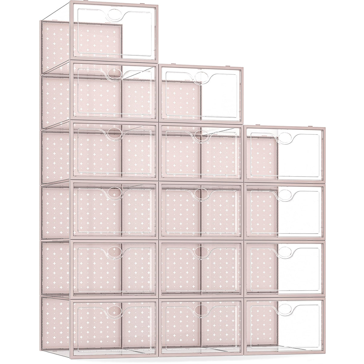 Pinkpum 15 Pack X-Large Shoe Storage Boxes, Shoe Organizer Clear Stackable