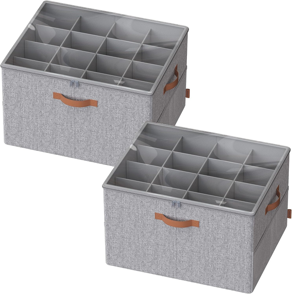 SONGMICS Shoe Organizer for Closet, 2 Pack Fabric Bins, Fits up to 32 Pairs