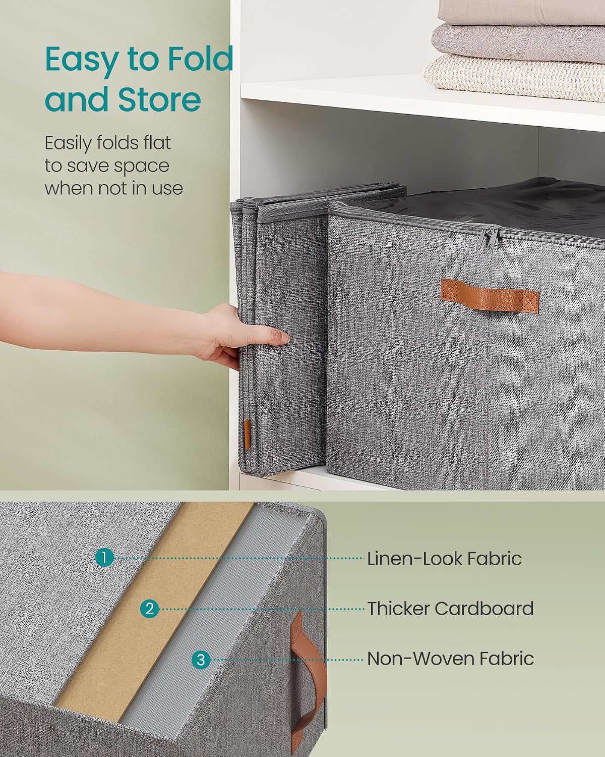 SONGMICS Shoe Organizer for Closet, 2 Pack Fabric Bins, Fits up to 32 Pairs