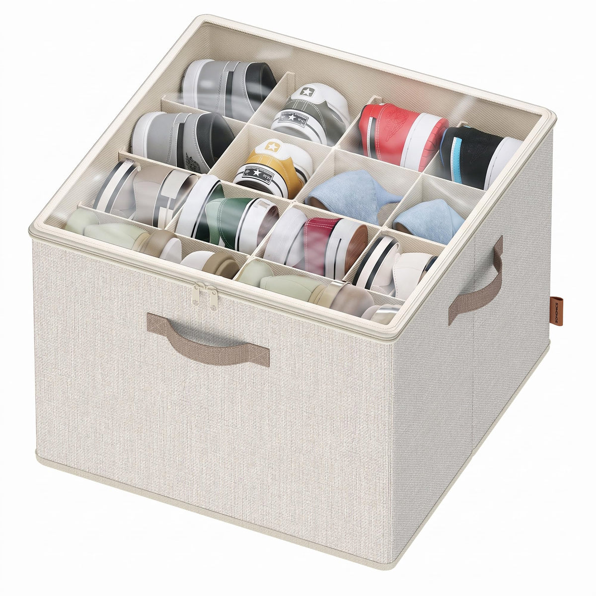 SONGMICS Shoe Organizer for Closet, 2 Pack Fabric Bins, Fits up to 32 Pairs
