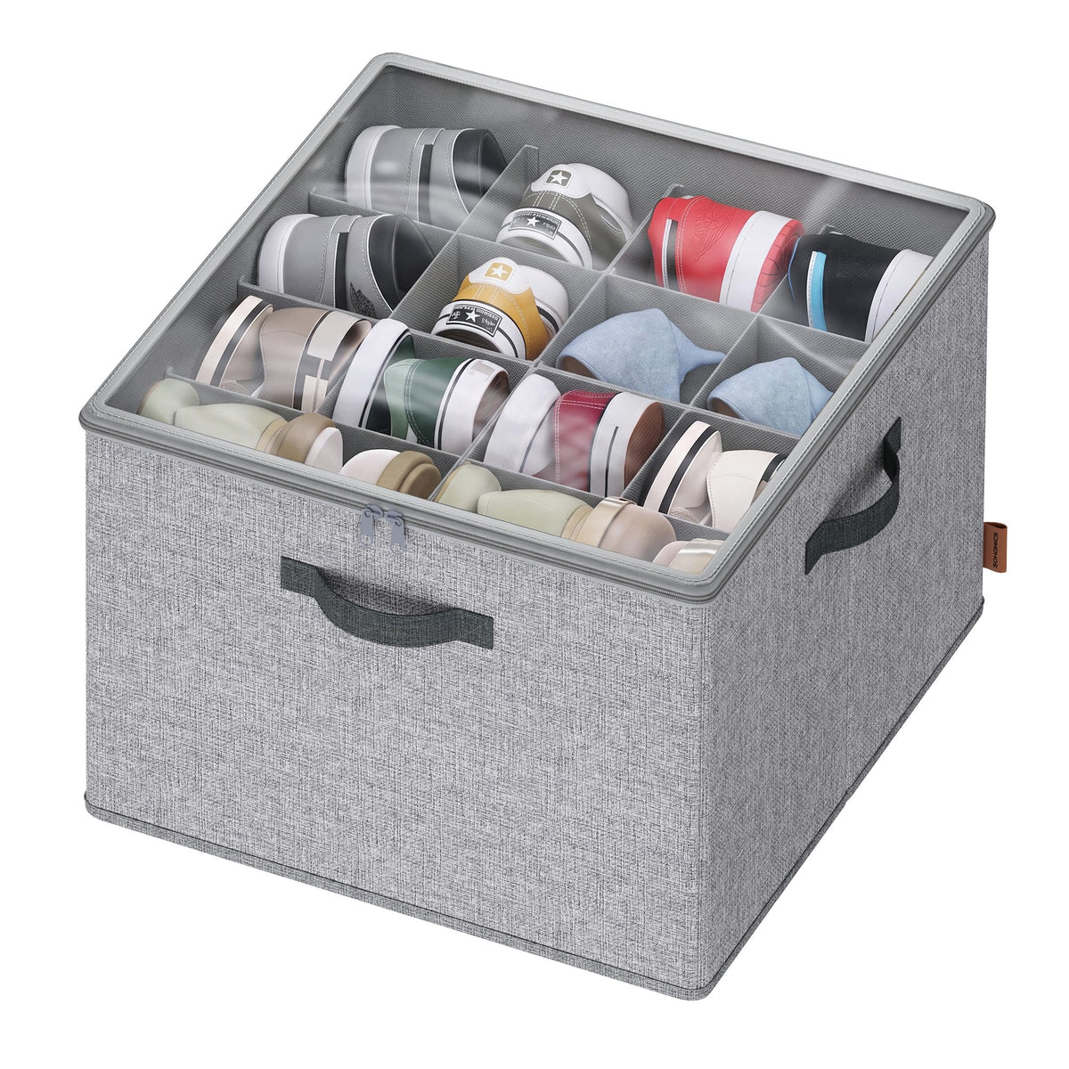 SONGMICS Shoe Organizer for Closet, 2 Pack Fabric Bins, Fits up to 32 Pairs