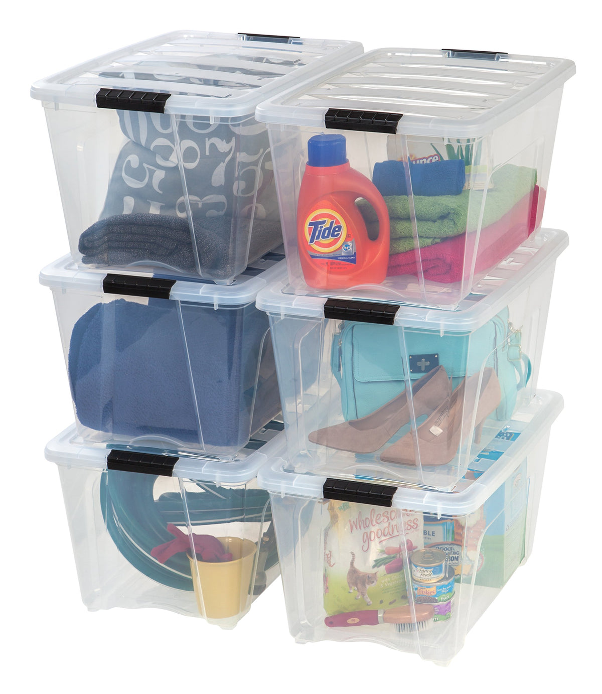 IRIS USA 6-Pack 6 Quart Storage Bins with Lids